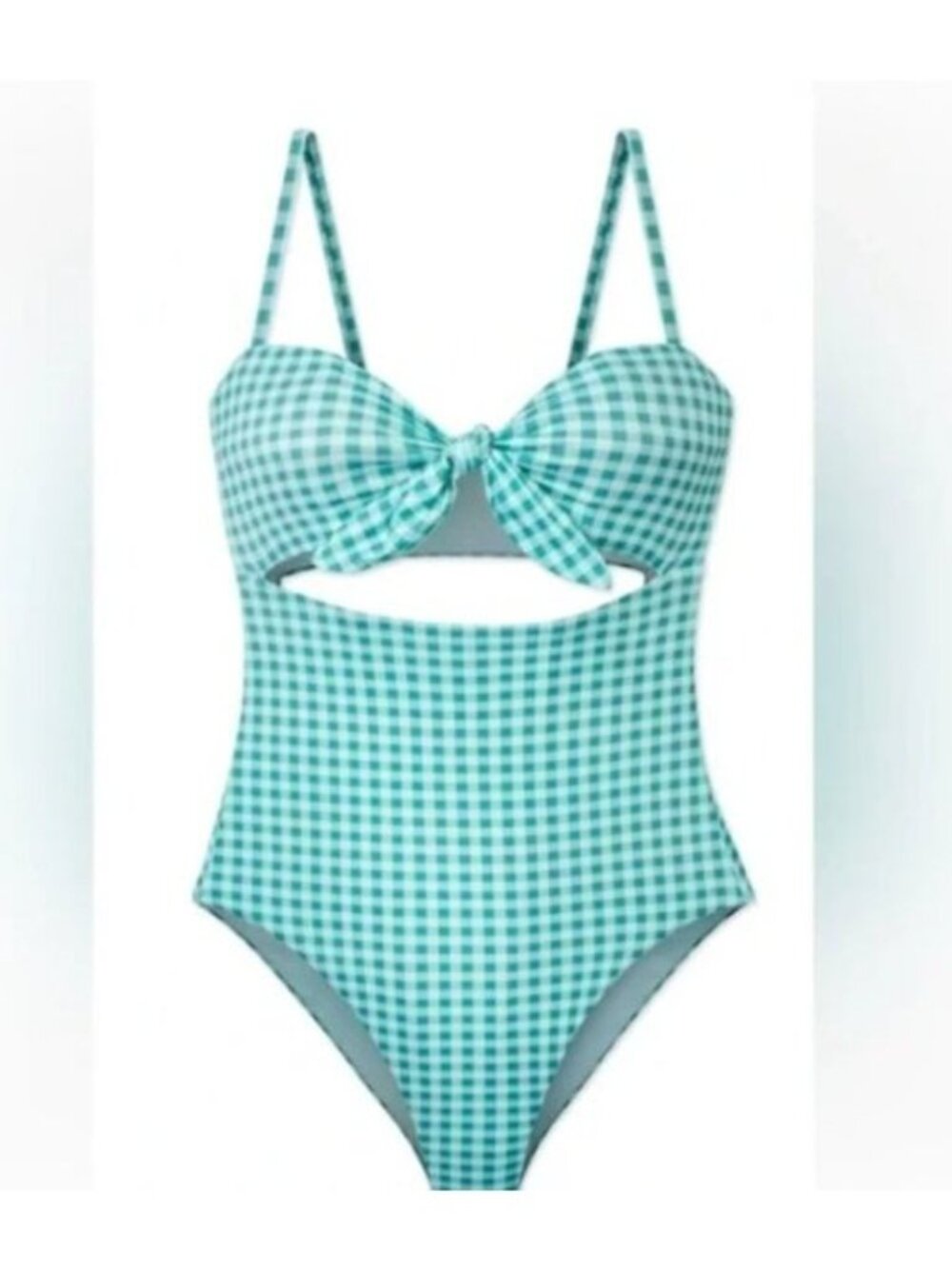 WET Swimwear Willow Jade Gingham Checkered One Piece - S